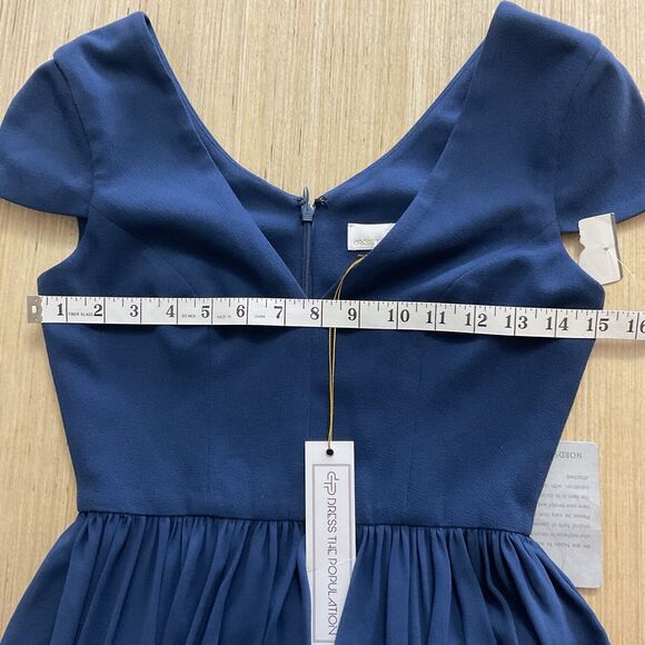 NEW Dress the Population Corey Dress in Pacific BlueSize XXS Short Sleeve - Picture 7 of 12